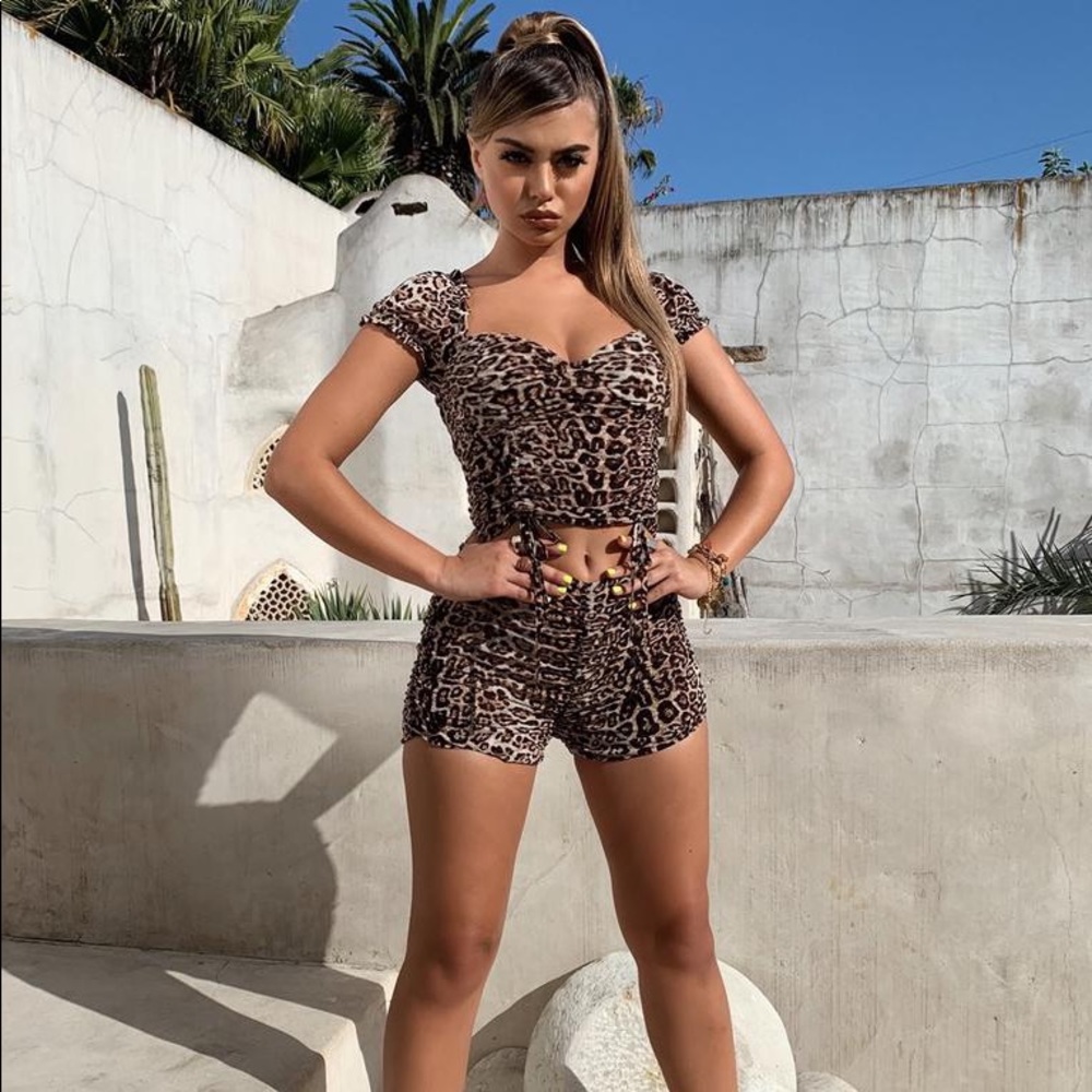 NWT🏷Tiger Mist Drawstring Mesh Top - Picture 7 of 9
